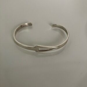 Asymmetrical Vintage Sterling Silver Bangle Bracelet